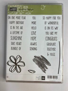 Stampin' UP! Sunshine Sayings Stamp Set Birthday Lifetime Wonderful Hope Love